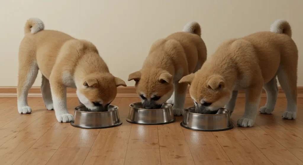 Can Dogs Eat Artichokes? 16 Three puppies eating