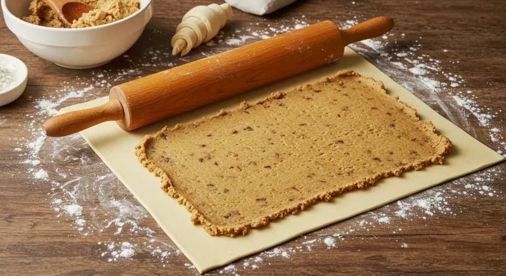 Rolling Out the Croissant Dough for Crookies