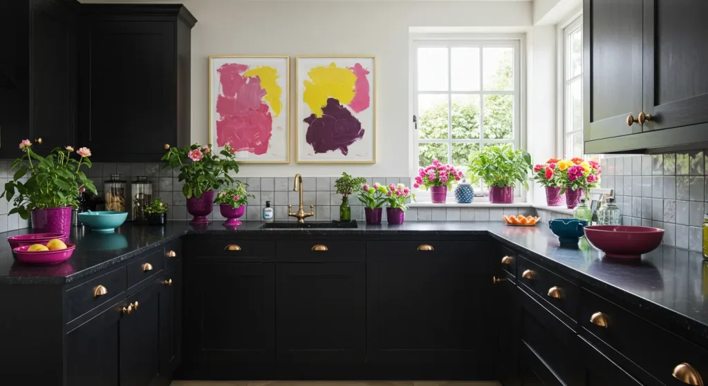 Best Black Kitchen Cabinets Ideas 20 Colorful Kitchen Accessories Black Cabinets