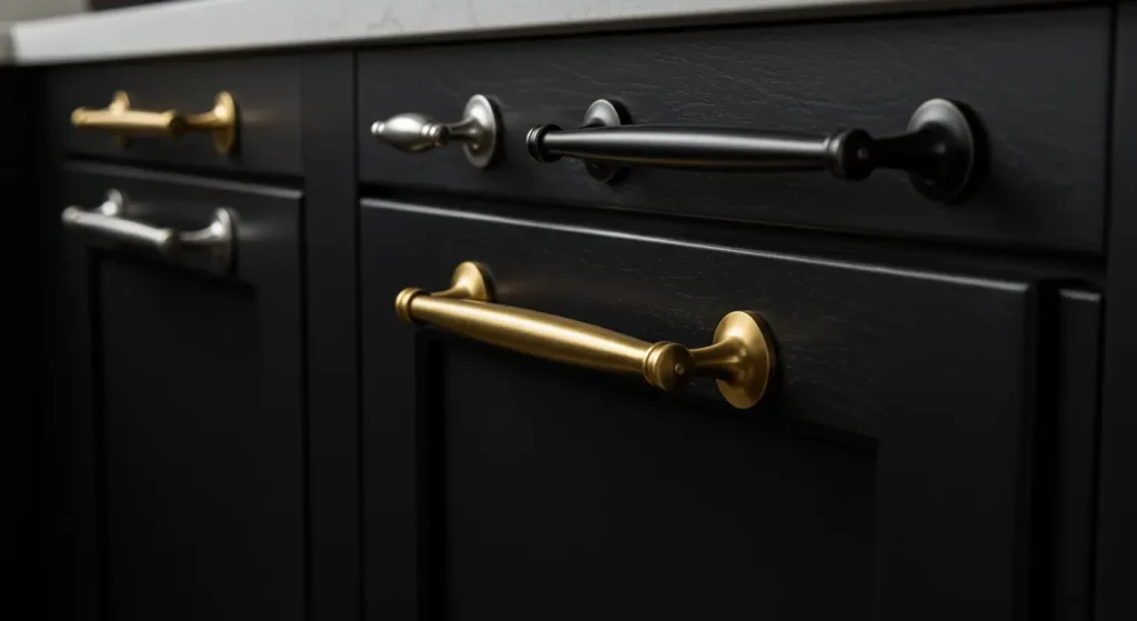 Best Black Kitchen Cabinets Ideas 15 Elegant Hardware for Black Cabinets Brushed Gold Silver Black