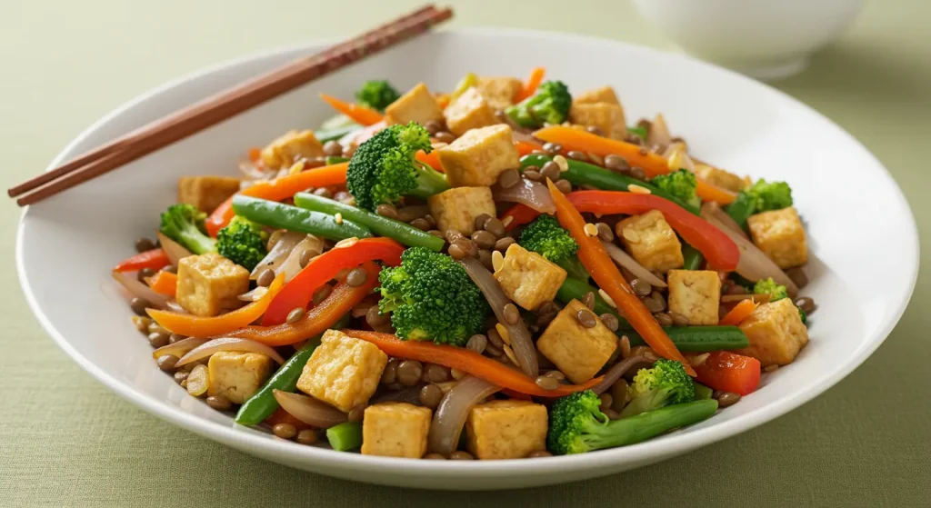 10 Perfect And Easy Healthiest Chinese Food Dishes 19 A hearty serving of Beef and Broccoli, featuring tender slices of lean beef stir-fried with vibrant broccoli florets in a savory sauce.
