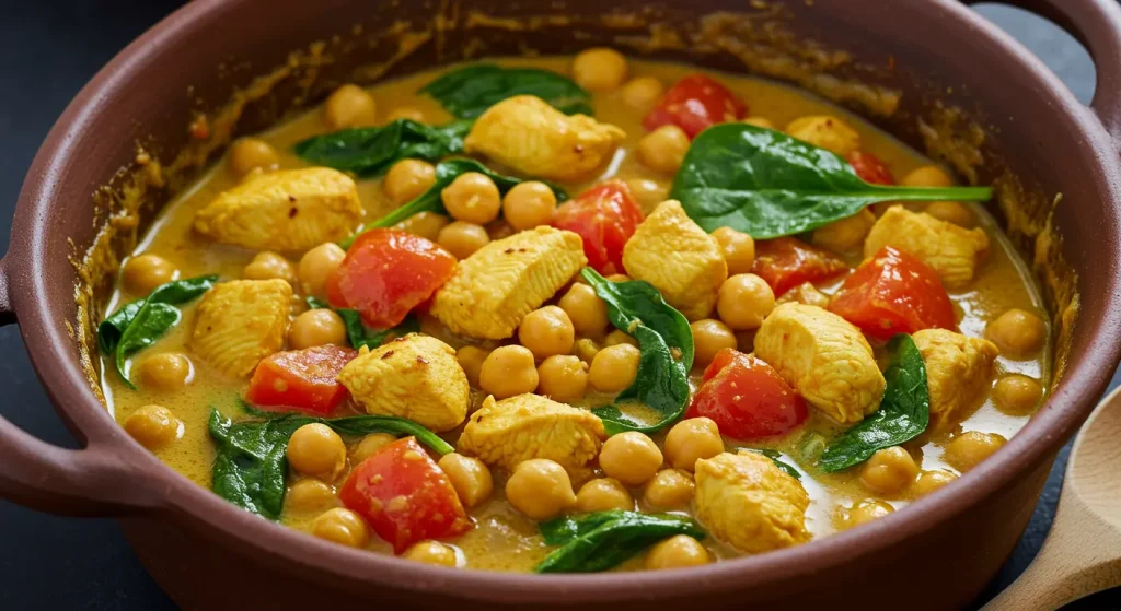 chickpea and chicken curry, high-protein lunch ideas