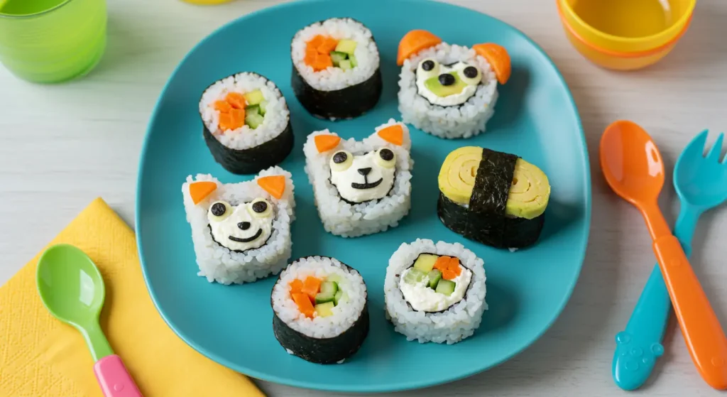 veggie-packed sushi rolls, cold lunch ideas for kids